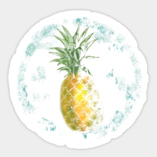 Pineapple vintage distressed aloha design Sticker